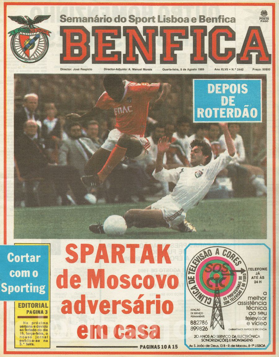 jornal o benfica 2442 1989-08-09